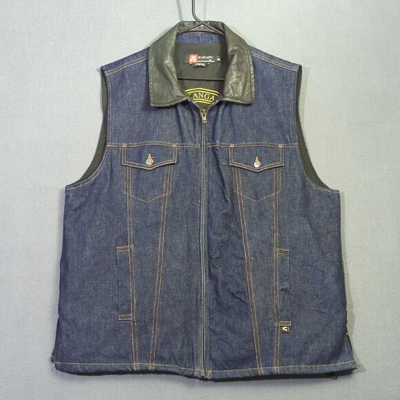 Kakadu Traders Australia Vest Men's 2XL Blue Denim Conceal Carry C11MV03 - Picture 2 of 15